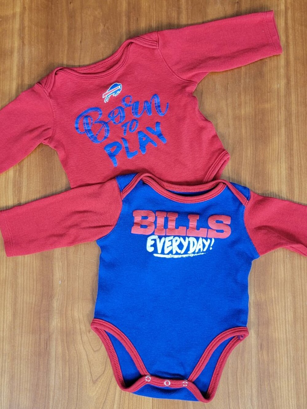 NFL Team Apparel 2 Buffalo Bills Infant Football Onesies - 3-6 Months